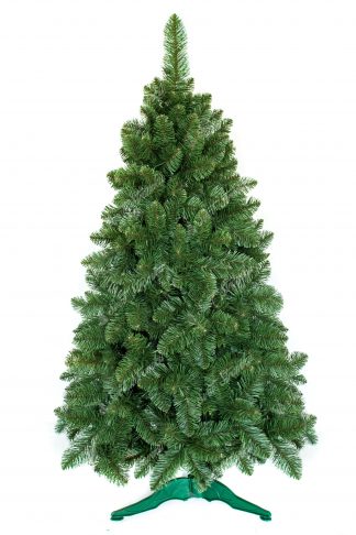 Umělý vánoční stromek bledší nazelenalé barvy. Stromek je postaven na umělém stojanu.