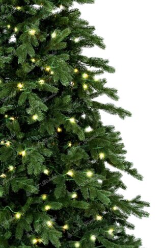 Umělý vánoční stromek 3D Smrk Exkluzívní LED. Strom má husté zelené větve s LED osvětlením.