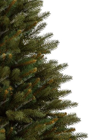 Detail stromku Umělý vánoční stromek v květináči 3D Smrk Alpský. Stromek je zasazen ve vkusném květináči a má husté tmavě zelené jehlice.
