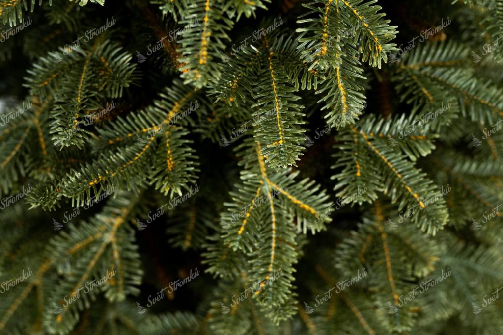 Detailní fotka 3D jehličí vánočního 3D stromku.
