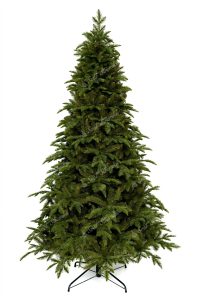 Umělý vánoční stromek 3D Jedle Kavkazská. Stromek je bledě zelené barvy a cely je postaven na kovovém stojanu.
