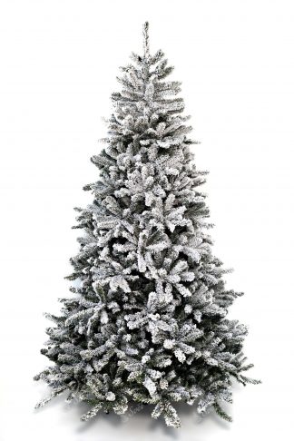 Vánoční stromek bílé barvy. Celo zasněžený stromeček.