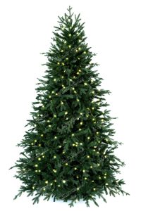 3D vánoční stromek s reálnými větvičkami díky čemuž působí opravdu živo. Vánoční stromek je ověšený LED osvětlením teplé bílé barvy.