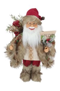 Dekorace Santa Claus Krémově-bordový 46cm