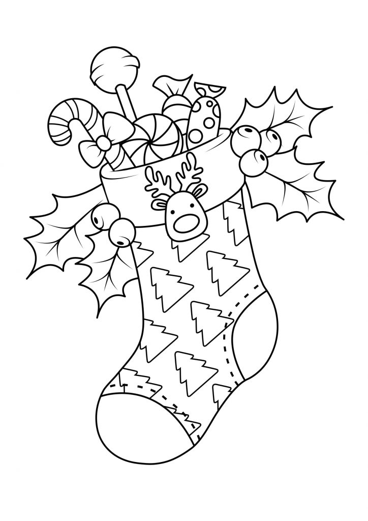 Vánoční omalovánky - ponožky