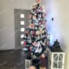 Umělý vánoční stromek Borovice Stříbrná s krystalmi ledu 220cm