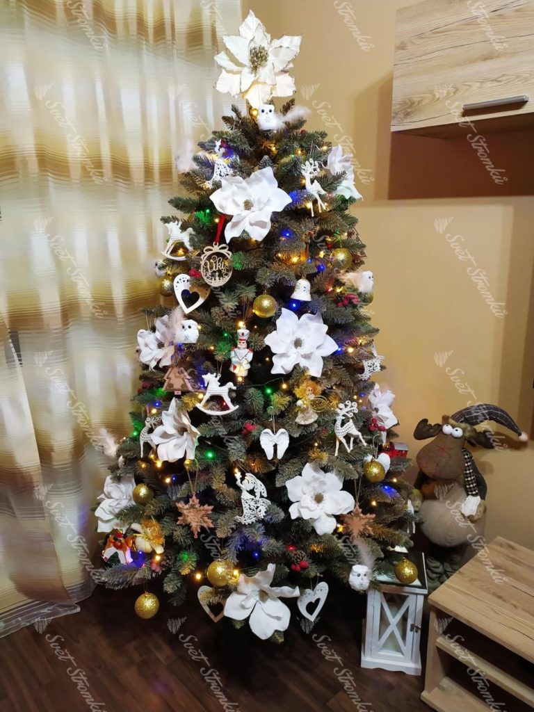 Umňelý vánoční stromeček Smrk Krystalovy 180cm