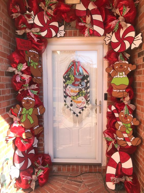Vánoční výzdoba na dveře