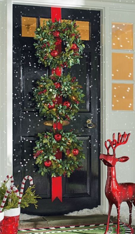 Vánoční výzdoba na dveře