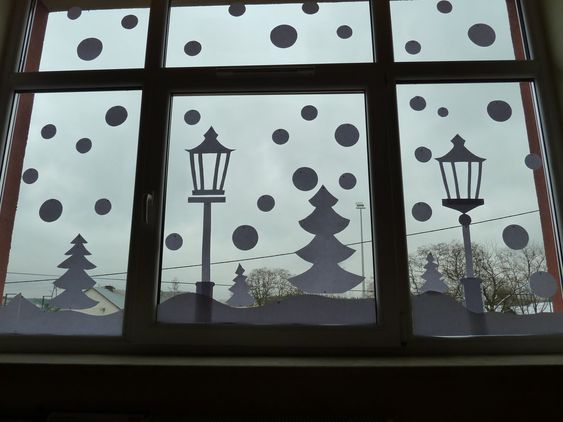 Vánoční výzdoba oken vystřihovánky