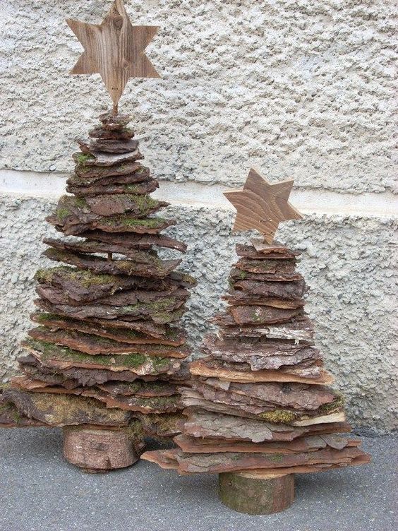 Vánoční dekorace stromeček ze dřeva