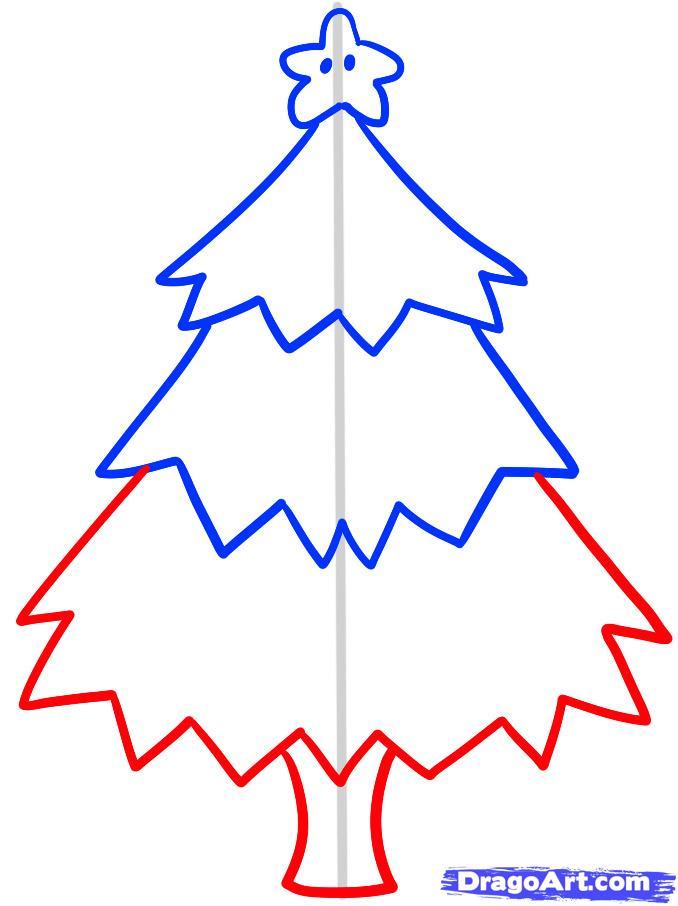 Vánoční stromeček kreslený