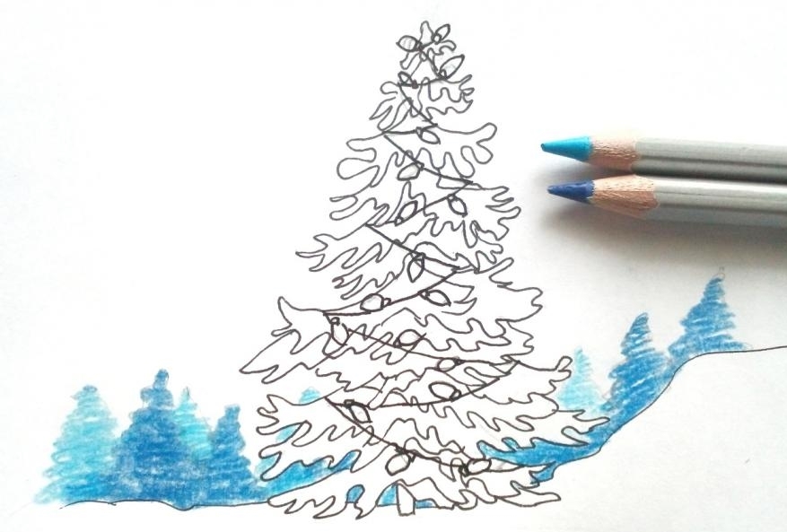 Kreslený vánoční stromeček