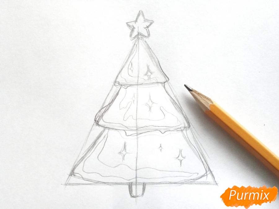 Vánoční stromek kreslený