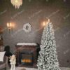 Umělý vánoční stromek Smrk Bílý Úzký má hustě zasněžené větvičky