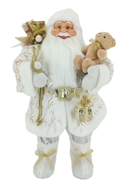 Dekorace Santa Claus Bílo-Zlatý 80cm