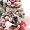 Zasněžený malý vánoční stromeček ozdobený Růžový 50cm