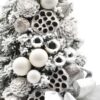 Zasněžený malý vánoční stromeček ozdobený Stříbrno-bílý 50cm