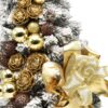 Zasněžený malý vánoční stromeček ozdobený Zlatý 50cm