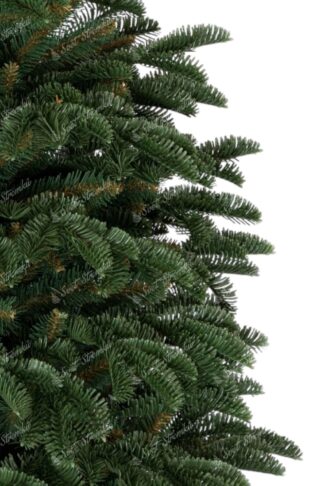 Detail stromku Umělý vánoční stromek v květináči 3D Jedle Půvabná. Stromek je zasazen ve vkusném květináči a má husté tmavě zelené jehlice.