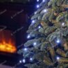Svazkové LED vánoční osvětlení studená bílá na vánočním stromku