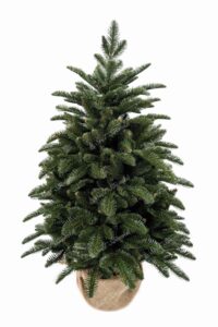 Umělý vánoční stromek v květináči 3D Jedle Normandská je v květináči a má přirozené zelené jehličí.