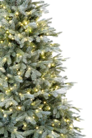 Umělý vánoční stromeček 3D Smrk Stříbrný LED detail jehličí