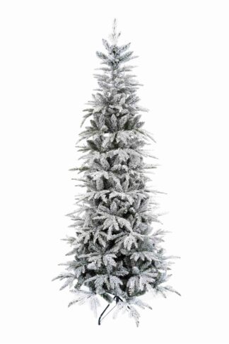 Umělý vánoční stromek 3D Jedle Bílá Štíhlá má hustě zasněžené větvičky