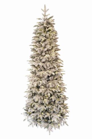 Umělý vánoční stromek 3D Jedle Bílá Úzká LED má hustě zasněžené větvičky